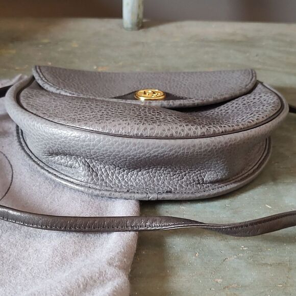 🔥2X HP🔥Christian Dior Leather Gray Pebble Pochette Bag Dior Logo Dust Bag - Picture 6 of 13